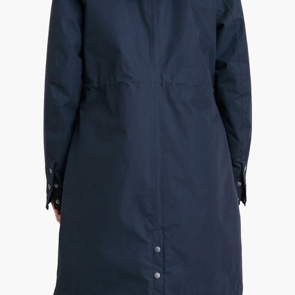 Navy blue Hooded Women's Coat - Picture 3 of 16